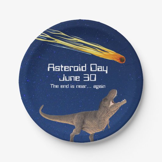 Asteroïde dag 30 juni papieren bordje (Voorkant)