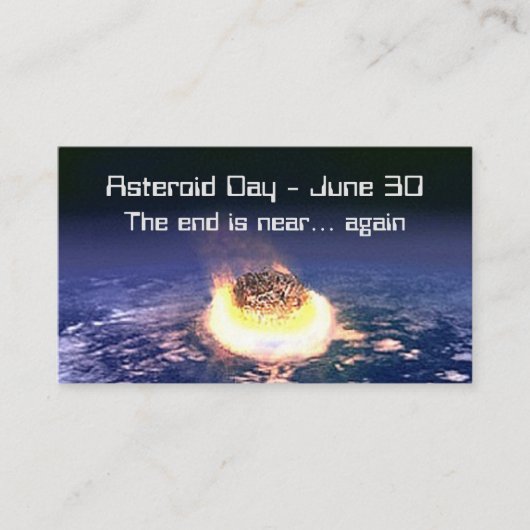 Asteroïde dag 30 juni visitekaartje (Voorkant)