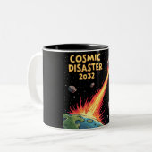 Asteroïde Impact Kosmische Ramp 2032 Tweekleurige Koffiemok (Voorkant links)