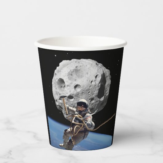 Asteroïde Mijnwerker Papieren Bekers (Voorkant)