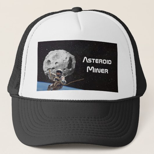 Asteroïde Mijnwerker Trucker Pet (Voorkant)