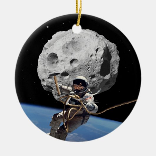 Asteroïde Miner Keramisch Ornament (Voorkant)