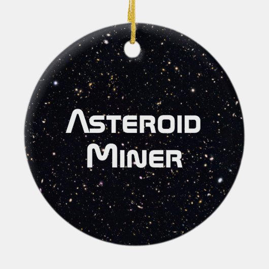 Asteroïde Miner Keramisch Ornament (Achterkant)