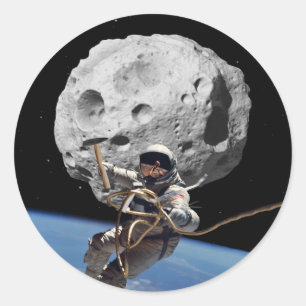Asteroïde Miner Ronde Sticker