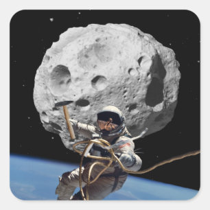 Asteroïde Miner Vierkante Sticker
