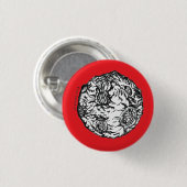 Asteroïde op rode achtergrond ronde button 3,2 cm (Voorkant /achterkant)