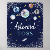 Asteroïde Toss Space Galaxy Birthday Party Poster (Voorkant)
