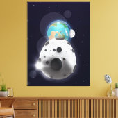 Asteroïde treft de planeet aarde! canvas afdruk (Insitu (Woonkamer))