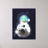 Asteroïde treft de planeet aarde! canvas afdruk (Voorkant)