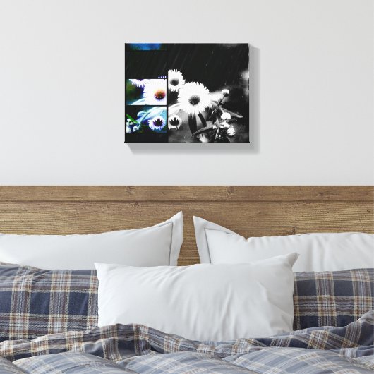Asters Aglow Art Collage Wrapped Canvas Prints (Insitu (Slaapkamer))