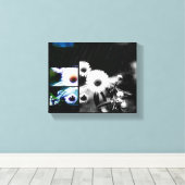 Asters Aglow Art Collage Wrapped Canvas Prints (Insitu (Houten vloer))