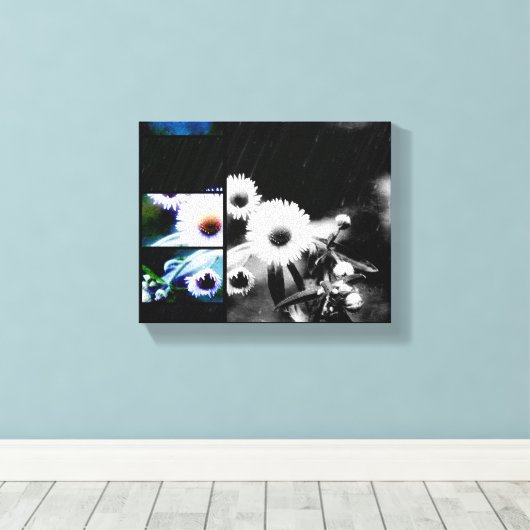 Asters Aglow Art Collage Wrapped Canvas Prints (Insitu (Houten vloer))