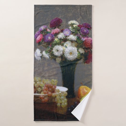 Asters en Fruit, Henri Fantin-Latour Badhanddoek (Badhanddoek)