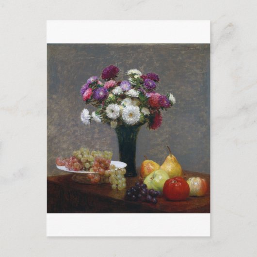 Asters en fruit, Henri Fantin-Latour Briefkaart (Voorkant)