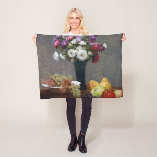 Asters en fruit, Henri Fantin-Latour Fleece Deken (In situ)