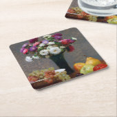 Asters en fruit, Henri Fantin-Latour Kartonnen Onderzetters (Schuin)