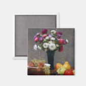 Asters en fruit, Henri Fantin-Latour Magneet (Voorkant / Achterkant)