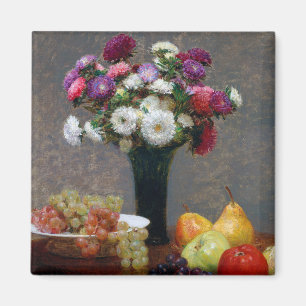 Asters en fruit, Henri Fantin-Latour Magneet