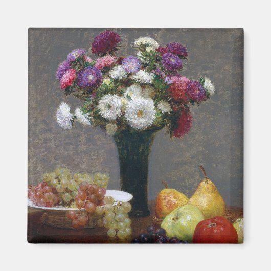 Asters en fruit, Henri Fantin-Latour Magneet (Voorkant)