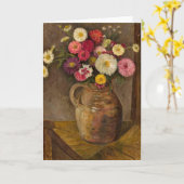 Asters en Zinnias | Tadeusz Makowski Kaart (Gele Bloem)