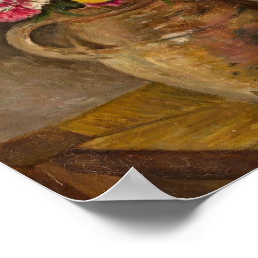 Asters en Zinnias | Tadeusz Makowski Poster (Hoek)