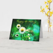 Asters Green Glow Verjaardag Wenskaart Kaart (Gele Bloem)