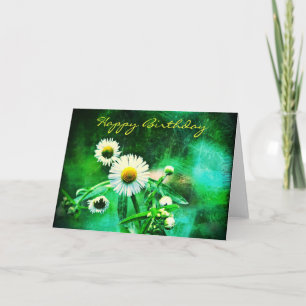 Asters Green Glow Verjaardag Wenskaart Kaart