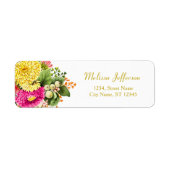  Asters Hot Pink Return Address Label (Voorkant)