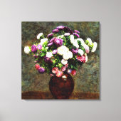 Asters in een Vase Canvas Afdruk (Voorkant)