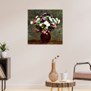 Asters in een Vase Poster