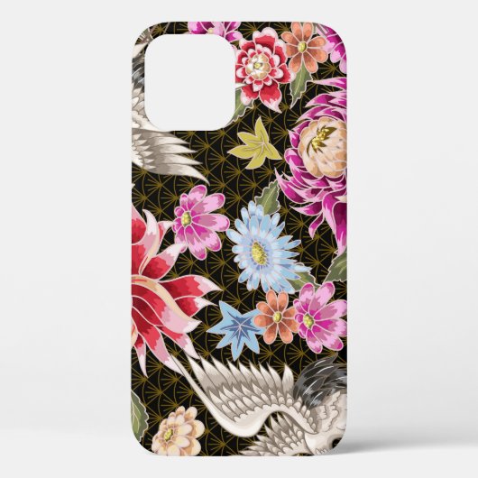 Asters kranen: Geschilderde naadloze Japanse stijl Case-Mate iPhone Case (Achterkant)