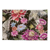 Asters kranen: Geschilderde naadloze Japanse stijl Kussensloop (Achterkant)