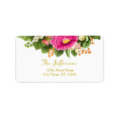  Asters Snowberry Hot Pink Adresetiketten Etiket (Voorkant)