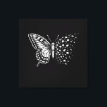Asthetic black and white,pleasing butterfly canvas afdruk<br><div class="desc">asthetic wall art</div>