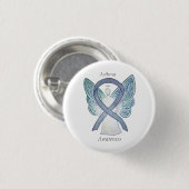 Asthma Awareness Ribbon Angel Custom Button Pins (Voorkant /achterkant)