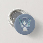 Asthma Awareness Ribbon Angel Custom Button Pins (Voorkant /achterkant)