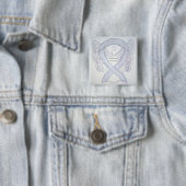 Asthma Awareness Ribbon Angel Custom Button Pins (In situ)