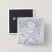 Asthma Awareness Ribbon Angel Custom Button Pins (Voorkant /achterkant)