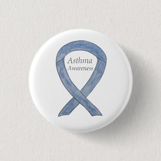 Asthma Awareness Ribbon Custom Art Pin Buttonnen Ronde Button 3,2 Cm (Voorkant)