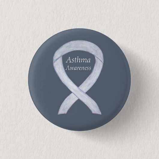Asthma Awareness Ribbon Custom Art Pin Buttonnen Ronde Button 3,2 Cm (Voorkant)