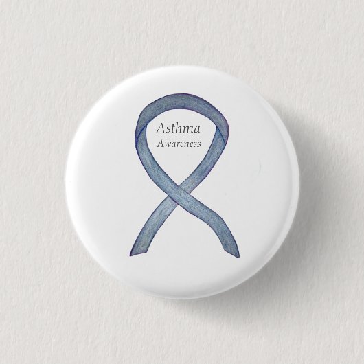 Asthma Awareness Ribbon Gepersonaliseerd Button Pi (Voorkant)