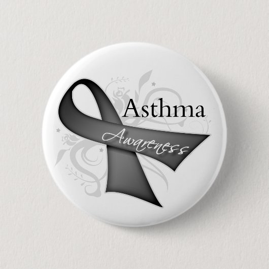 Asthma Awareness Ribbon Ronde Button 5,7 Cm (Voorkant)