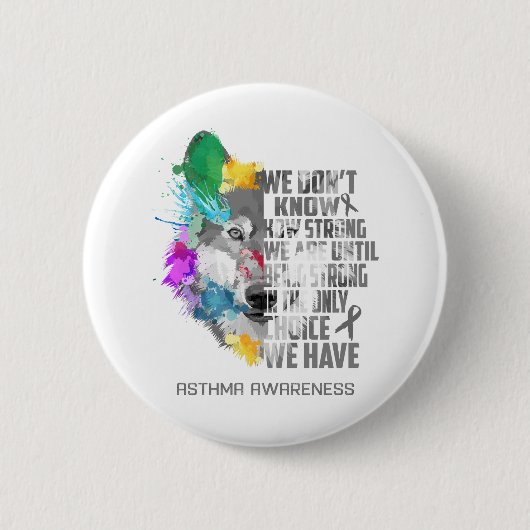 Asthma Awareness Ribbon Support Giften Ronde Button 5,7 Cm (Voorkant)
