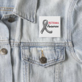 Asthma Awareness Ribbon Vierkante Button 5,1 Cm (In situ)