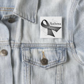Asthma Awareness Ribbon Vierkante Button 5,1 Cm (In situ)