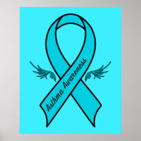 Asthma Awareness Ribbon with Wings