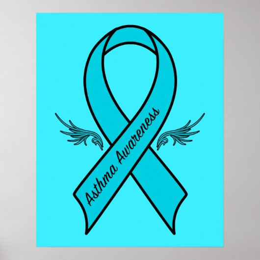 Asthma Awareness Ribbon with Wings Poster (Voorkant)