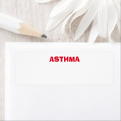 ASTHMA- gezondheidsrisico's, etiket van aandoening (Insitu)
