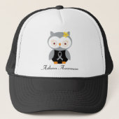 Asthma Gray Ribbon Support Owl Trucker Pet (Voorkant)