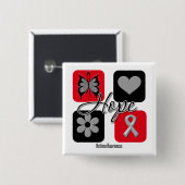 Asthma Hope Love Inspire Awareness Vierkante Button 5,1 Cm (Voorkant /achterkant)